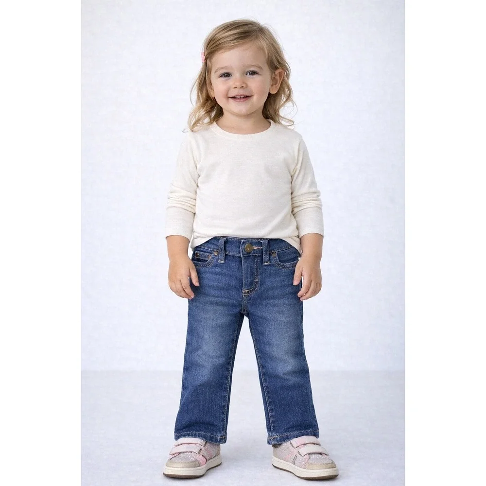 Kids Wrangler Bootcut Jeans Blue Wash Denim Bell Bottoms Toddler Girl Size 18 mo